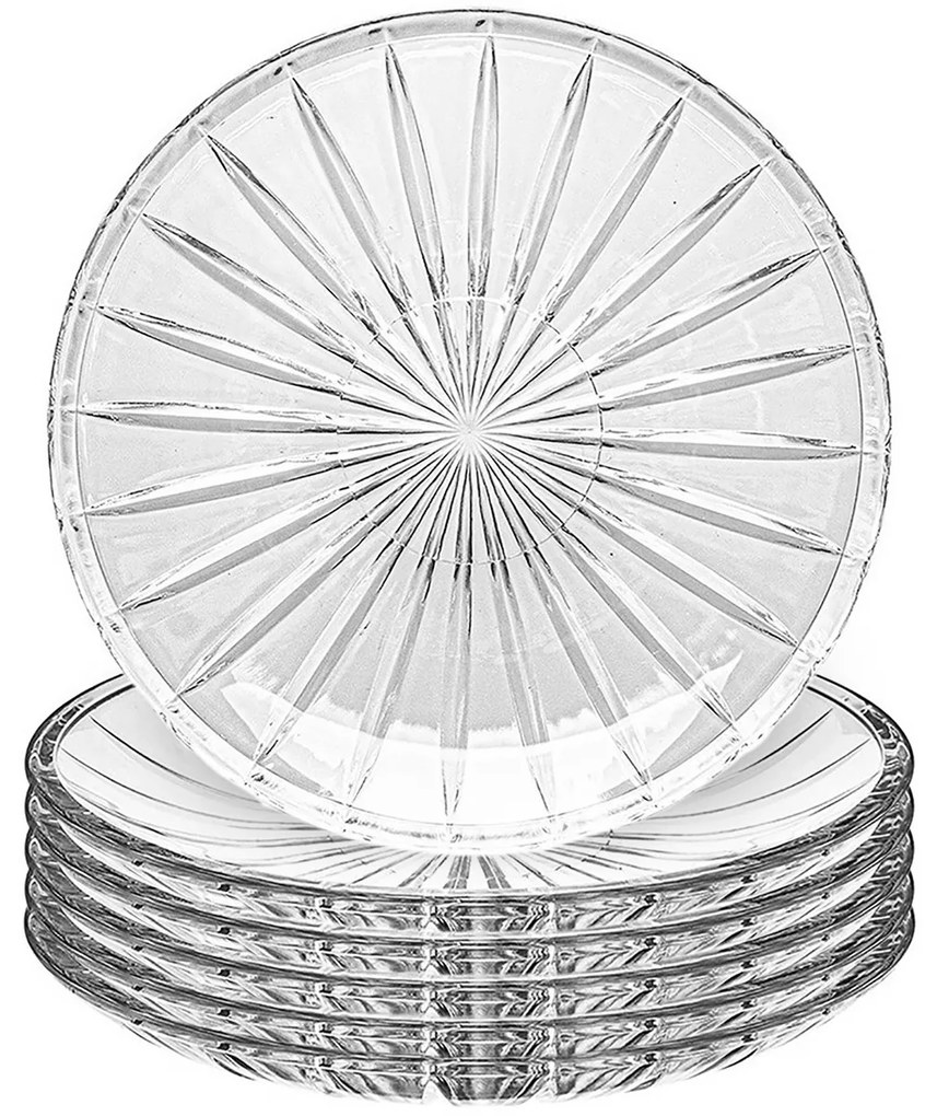 Altom Sada plytkých sklenených talířů Venus 25 cm, 6 ks