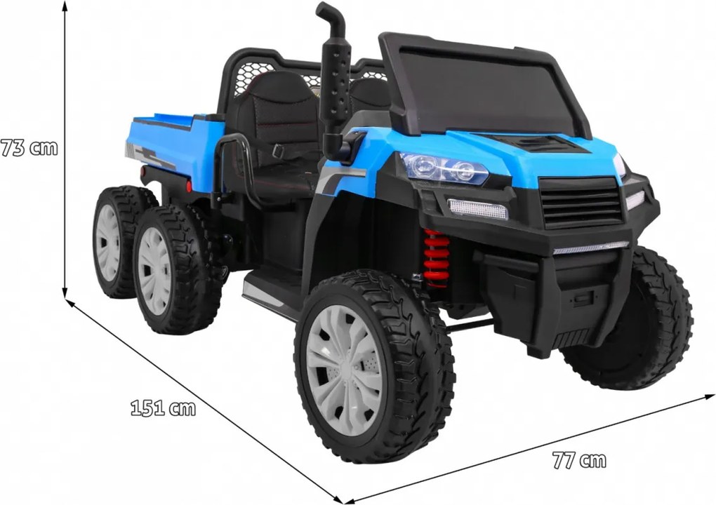 Ramiz Farmársky nákladiak pre 2 deti Modrý + 4x4 + Diaľkové ovládanie + Kiper + LED Audio