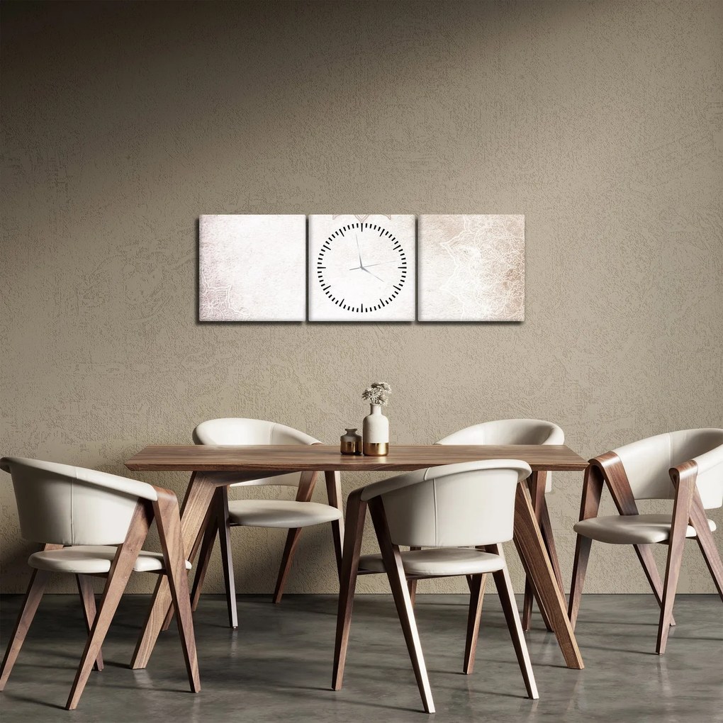 Obraz - Mandaly v stene (s hodinami) (90x30 cm)