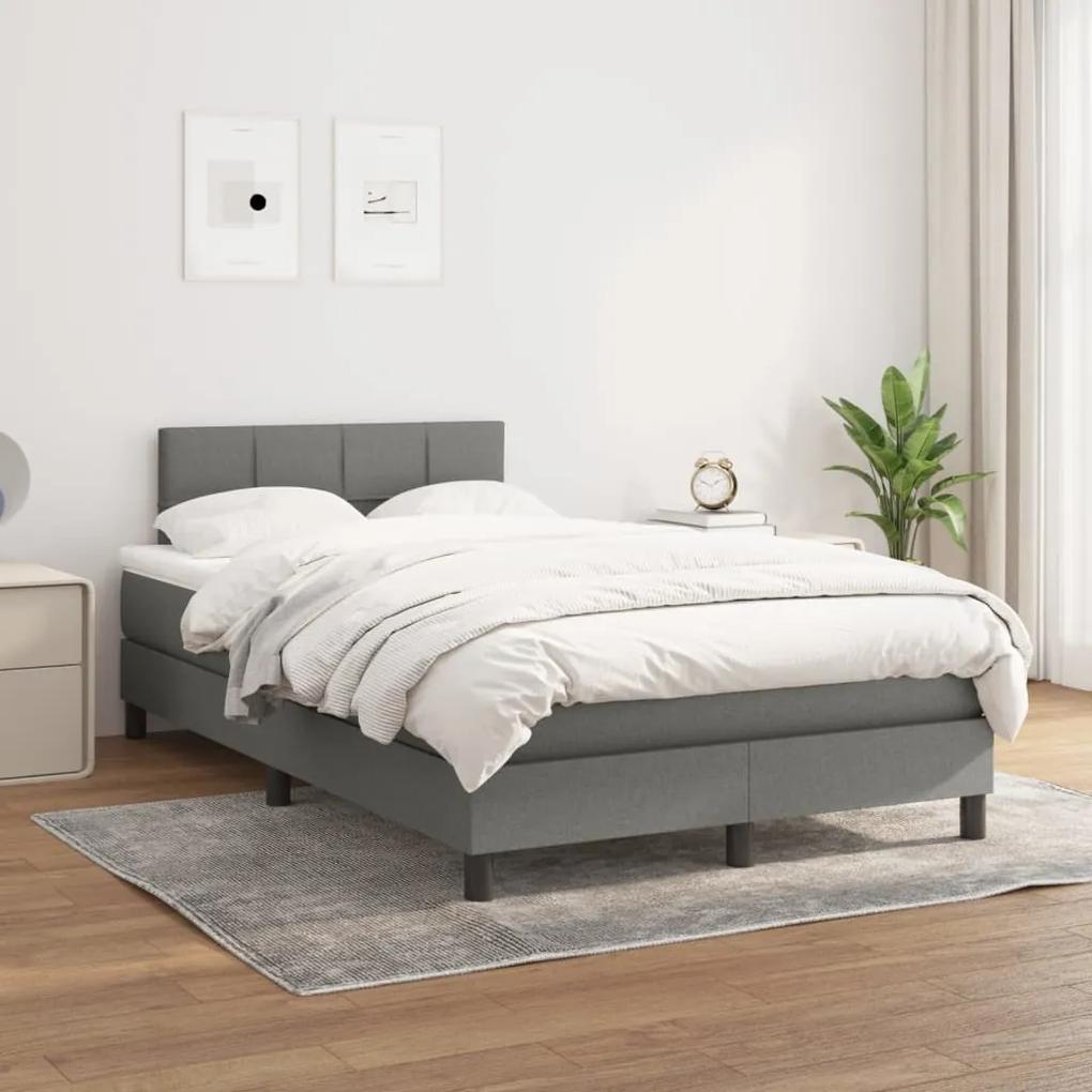 Boxspring posteľ s matracom tmavosivý 120x200 cm látka 3140042