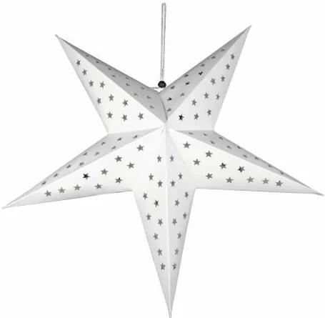 Vianočná hviezda s časovačom 60 cm, 10 LED, biela