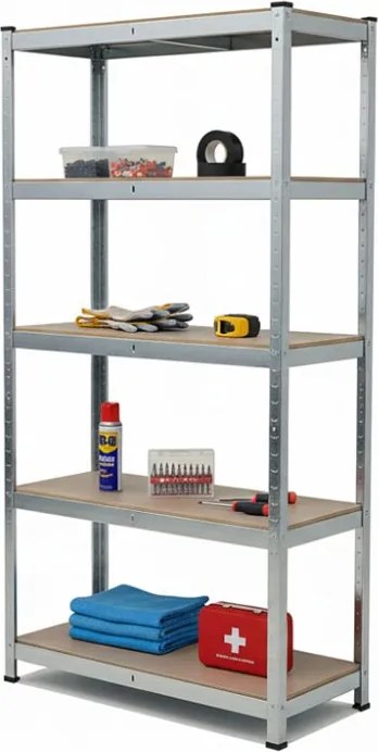 Akcia 5x Regál 200x100x40 cm pozinkovaný 5-policový, nosnosť 875 kg