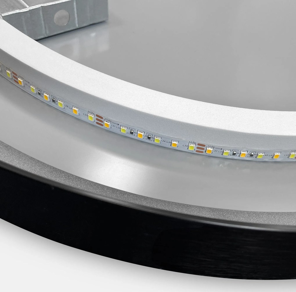 Okrúhle zrkadlo IDEAL BLACK 80 cm - s LED podsvietením a vyhrievaním