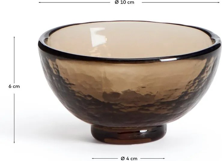 Hnedá sklenená miska Sileia – Kave Home