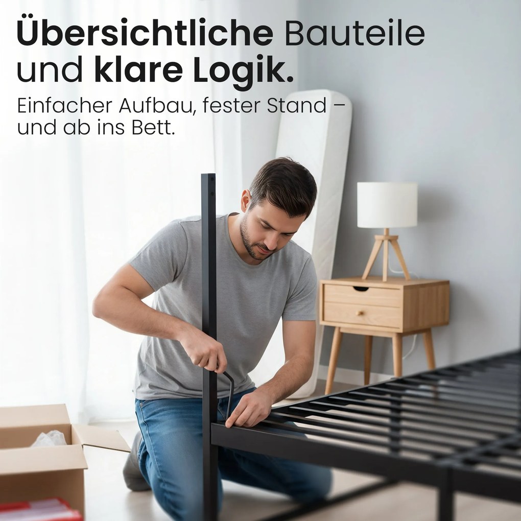 Posteľ Batoni 200x200 - čierna