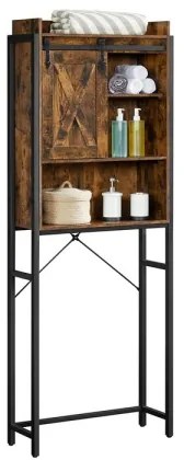 Kúpeľňový regál RENARO hnedý/čierny