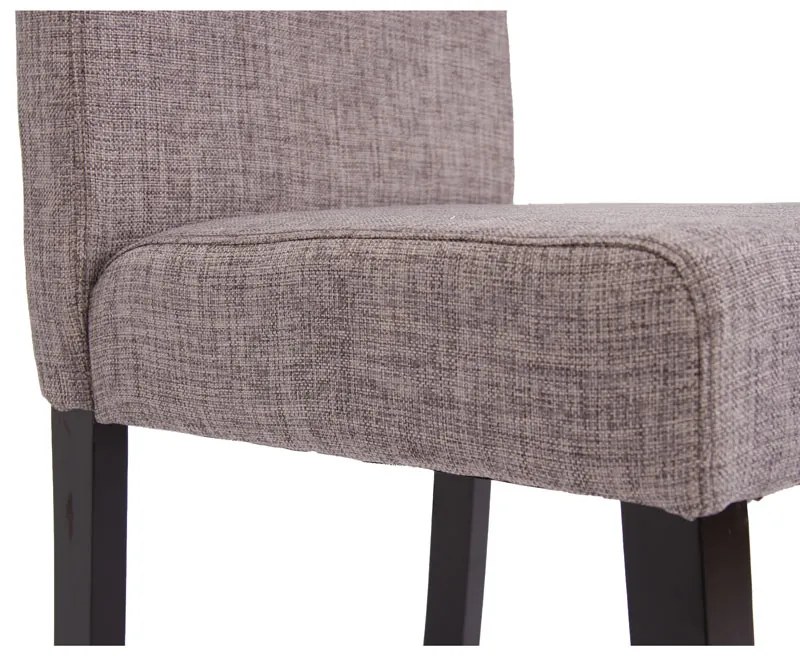 Jedálenská stolička Litta sivá látka (SET 2 ks) - Tmavo hnedá