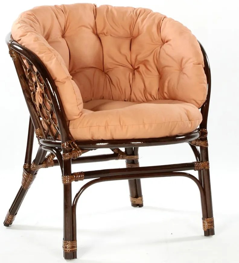 Ratanová stolička Bahama tmavohnedá/cappucino