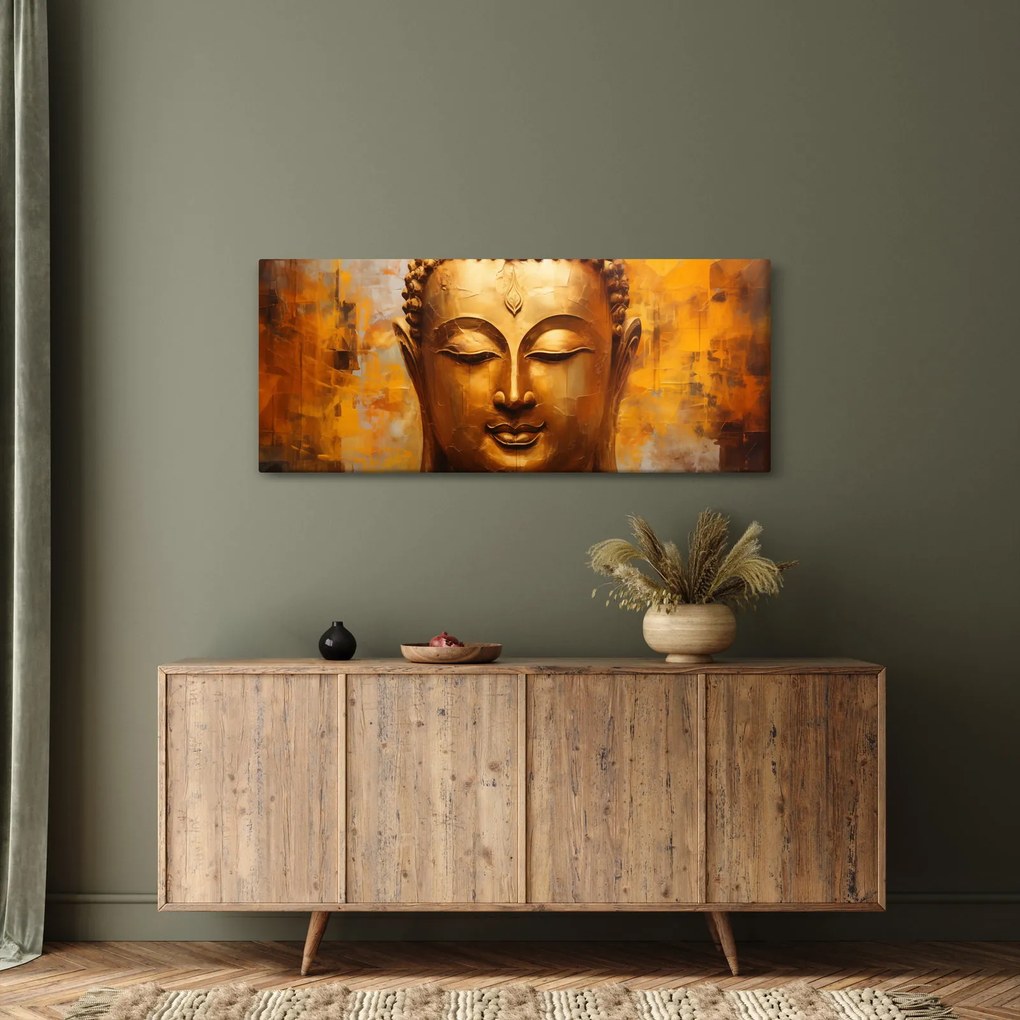 Obraz - Budha, olejomaľba (120x50 cm)