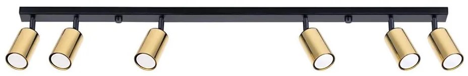 Sollux SL.1388 - Bodové svietidlo WINX 6xGU10/10W/230V čierna/zlatá