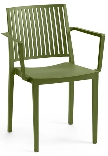 Zelená plastová záhradná stolička Bars - Rojaplast