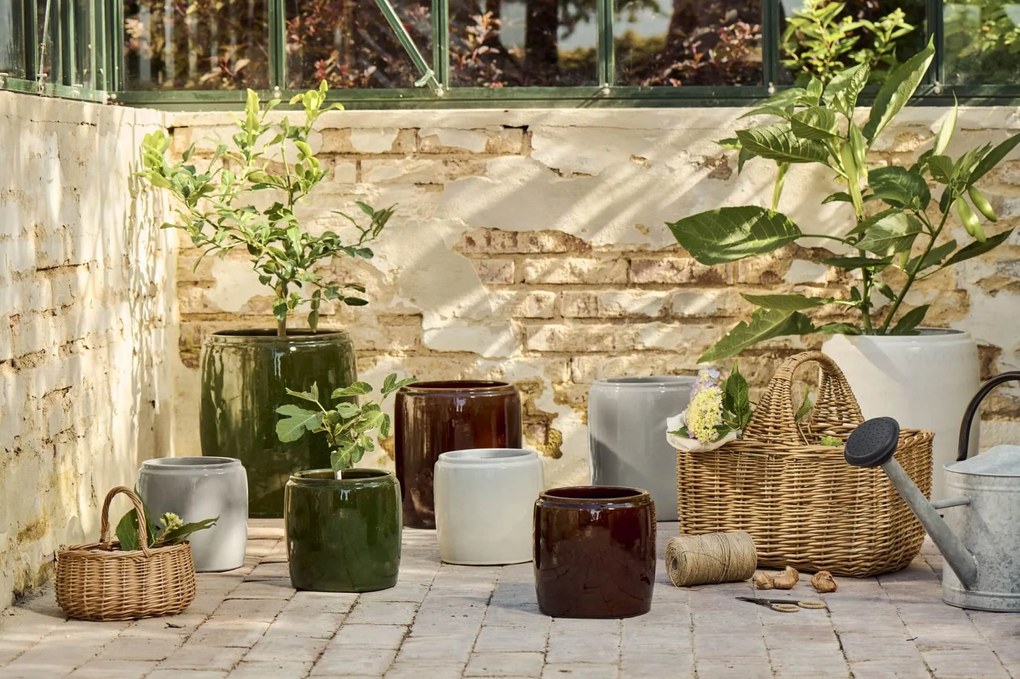 Ib Laursen Keramický obal na květiny Saigon Olive Green S