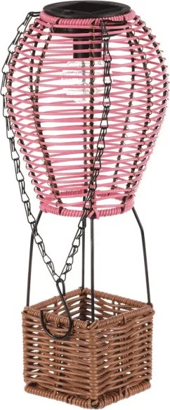 Solárny lampáš balón s LED osvetlením PLA113 PINK-S