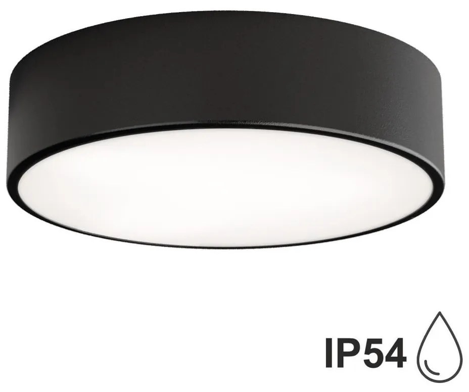 Temar Kúpeľňové stropné svietidlo CLEO 2xE27/24W/230V pr. 30 cm čierna IP54 5907623619815