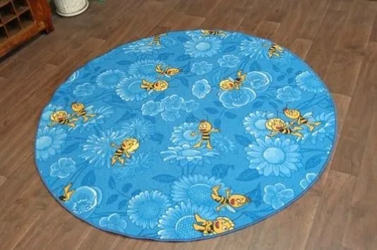 MAXMAX Detský guľatý koberec MÁJA modrý