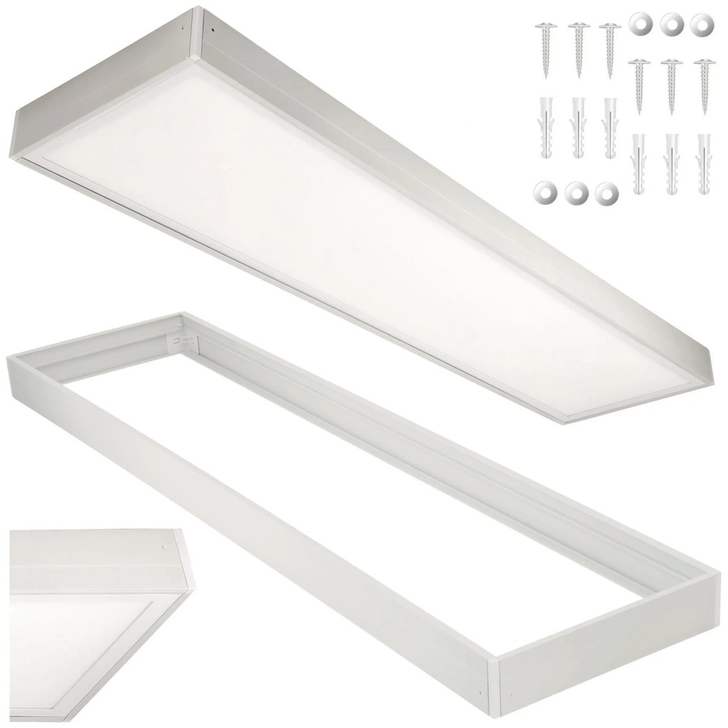 BERGE Prisadený rámček pre LED panely 30x120, plastový, 65mm
