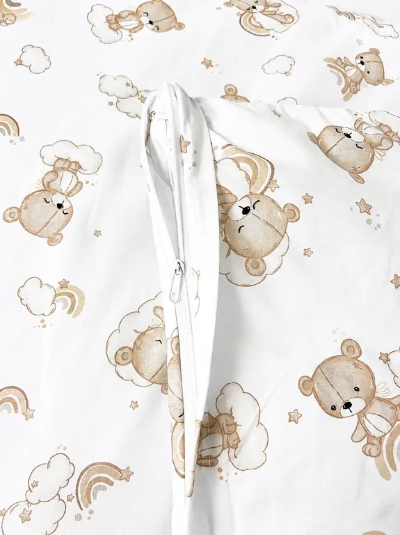 Obliečka na zavinovačku / perinku Teddy hnedá 73x73 cm | Bavlnená obliečka na zips