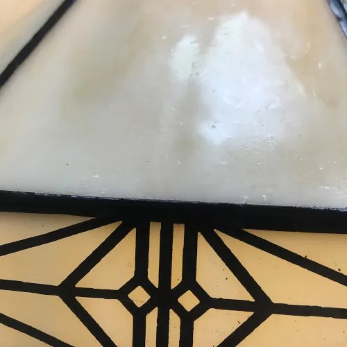 Nočná lampa Tiffany Listy kov Ø32 kolekcia CREAM