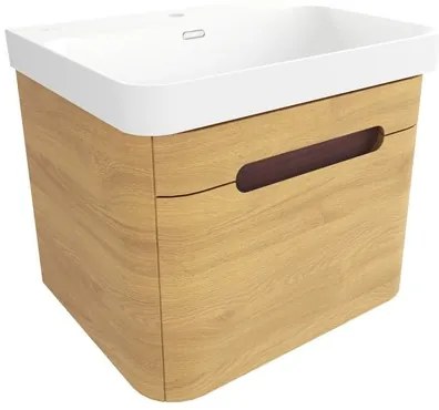 Kúpeľňová skrinka s umývadlom SAT Fusion 57,5x43x45 cm dub medový mat SATFUSION60DMMW, 1 ks