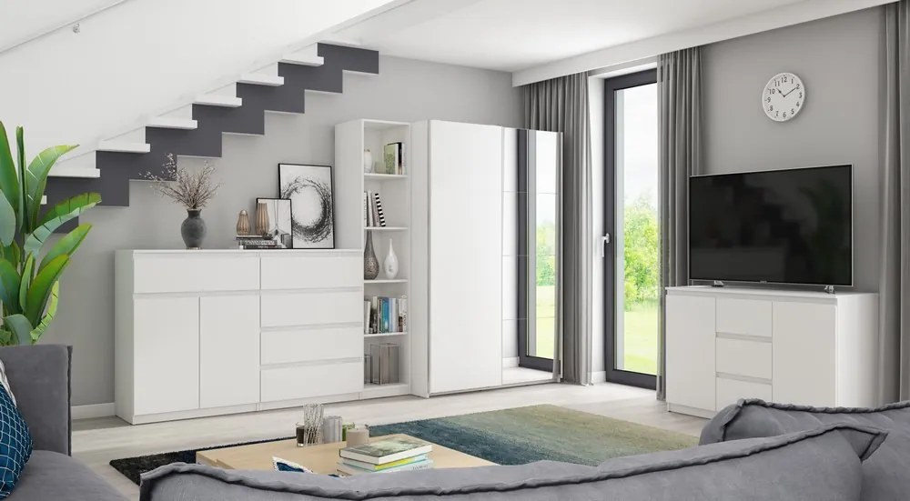 Komoda so 4 zásuvkami Carlos, biela, 75 cm