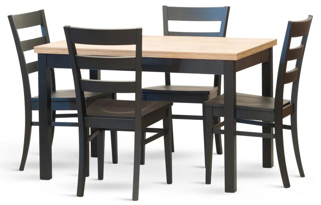 Stima stôl W 23 Odtieň: Dub Wotan, Odtieň nôh: Čierna, Rozmer: 160 x 80 cm +40 cm