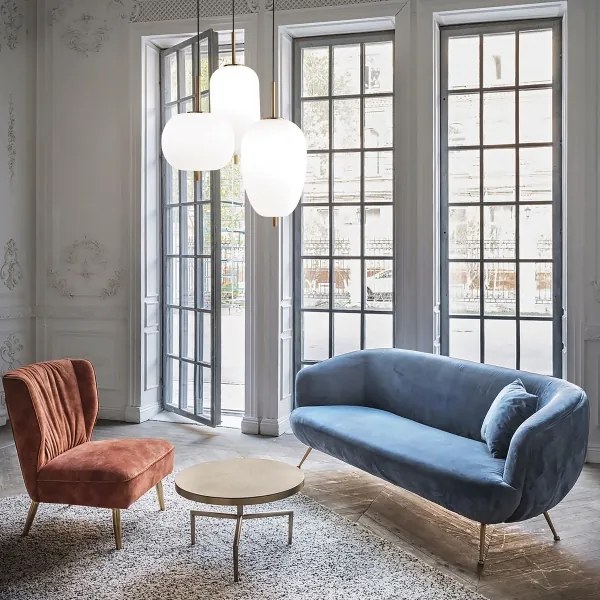 Ideal Lux - LED Luster na lanku UMILE LED/20W/230V pr. 22 cm CRI 90 mosadz/biela