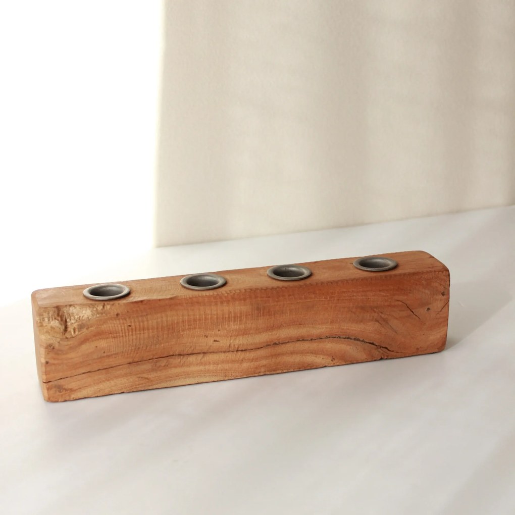 Ib Laursen Adventný drevený svietnik Block Unique 30 cm