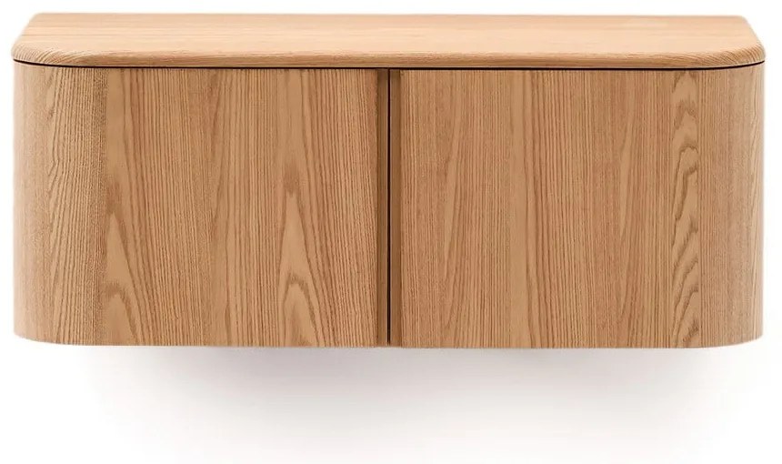 Závesná skrinka pod umývadlo v dekore jaseňa v prírodnej farbe 90x35 cm Salaya – Kave Home