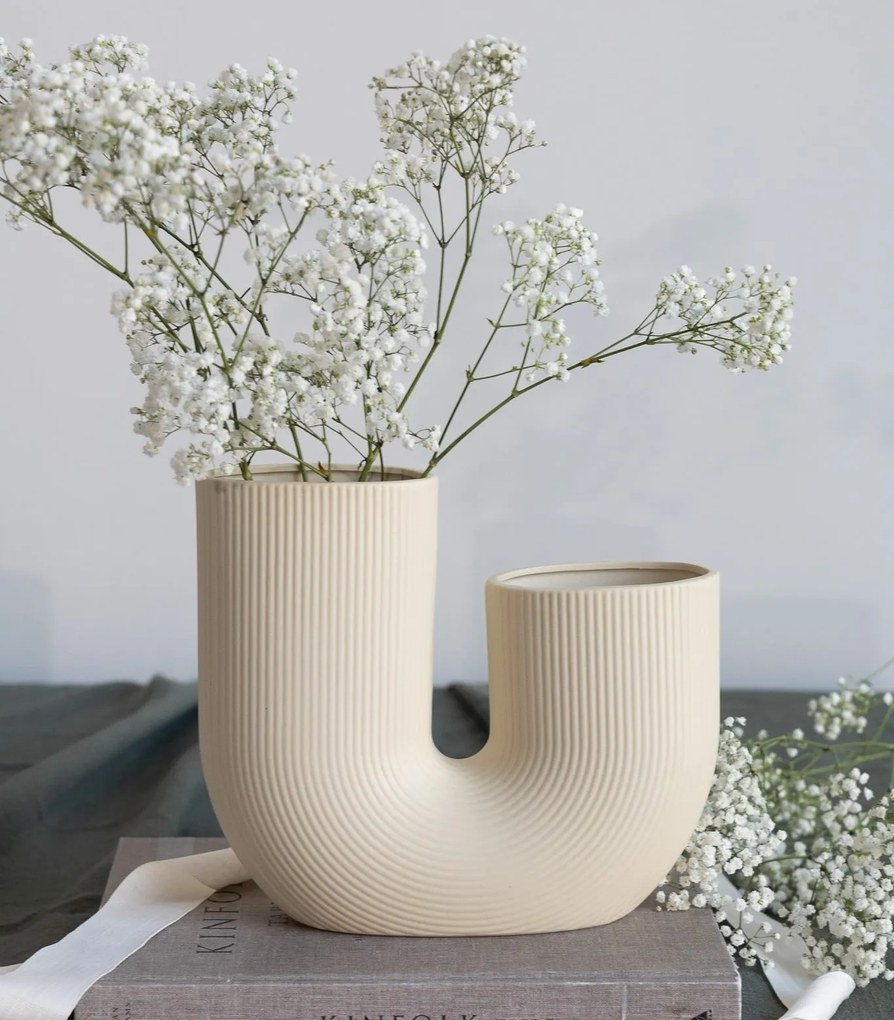 Storefactory Porcelánová váza STRÅVALLA Beige