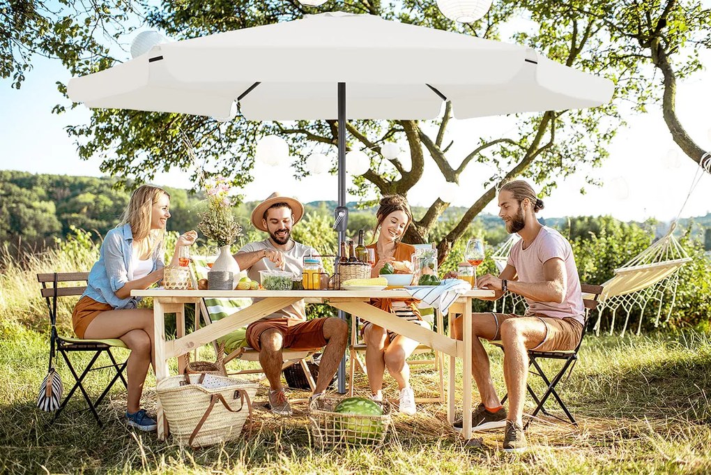 InternetovaZahrada Záhradný slnečník Maui Ø330 cm - béžový