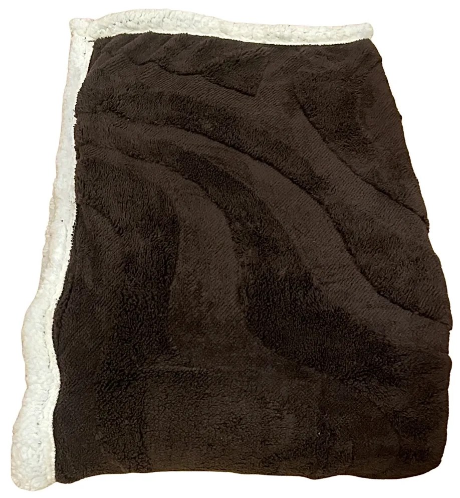 Deka luxury baranková z mikroplyšu Tmavo hnedá 200x230cm TiaHome