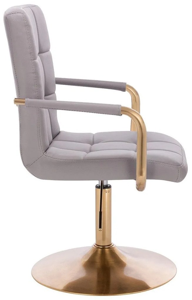 LuxuryForm DESIGN Stolička VERONA GOLD na zlatom tanieri - šedá