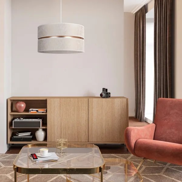 Duolla - Luster na lanku DUO 1xE27/15W/230V pr. 40 cm biela/zlatá