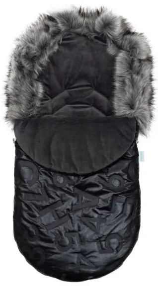 NEW BABY Luxusný fusak s kožušinkou New Baby čierny