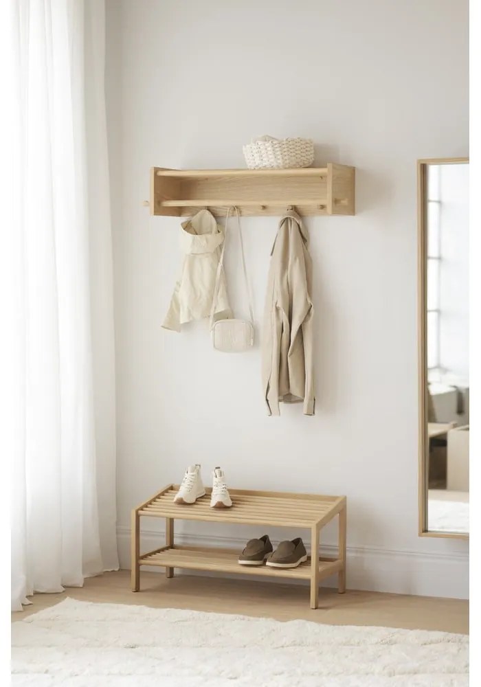 Skrinka na topánky z dubového dreva v prírodnej farbe Hillmond – Rowico