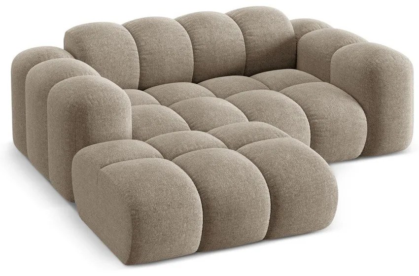 Svetlohnedá ženilková rohová pohovka (ľavý roh/s leňoškou) Treno – Cosmopolitan Design