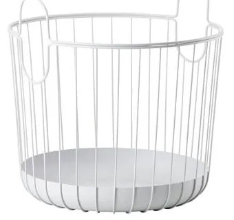 Biely kovový úložný košík Zone Inu, ø 40,6 cm