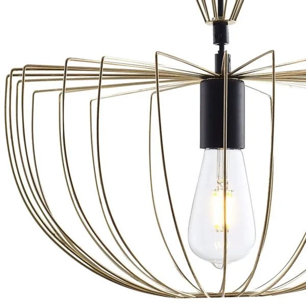 Luster na lanku JASMINA 1xE27/20W/230V pr. 40 cm zlatá