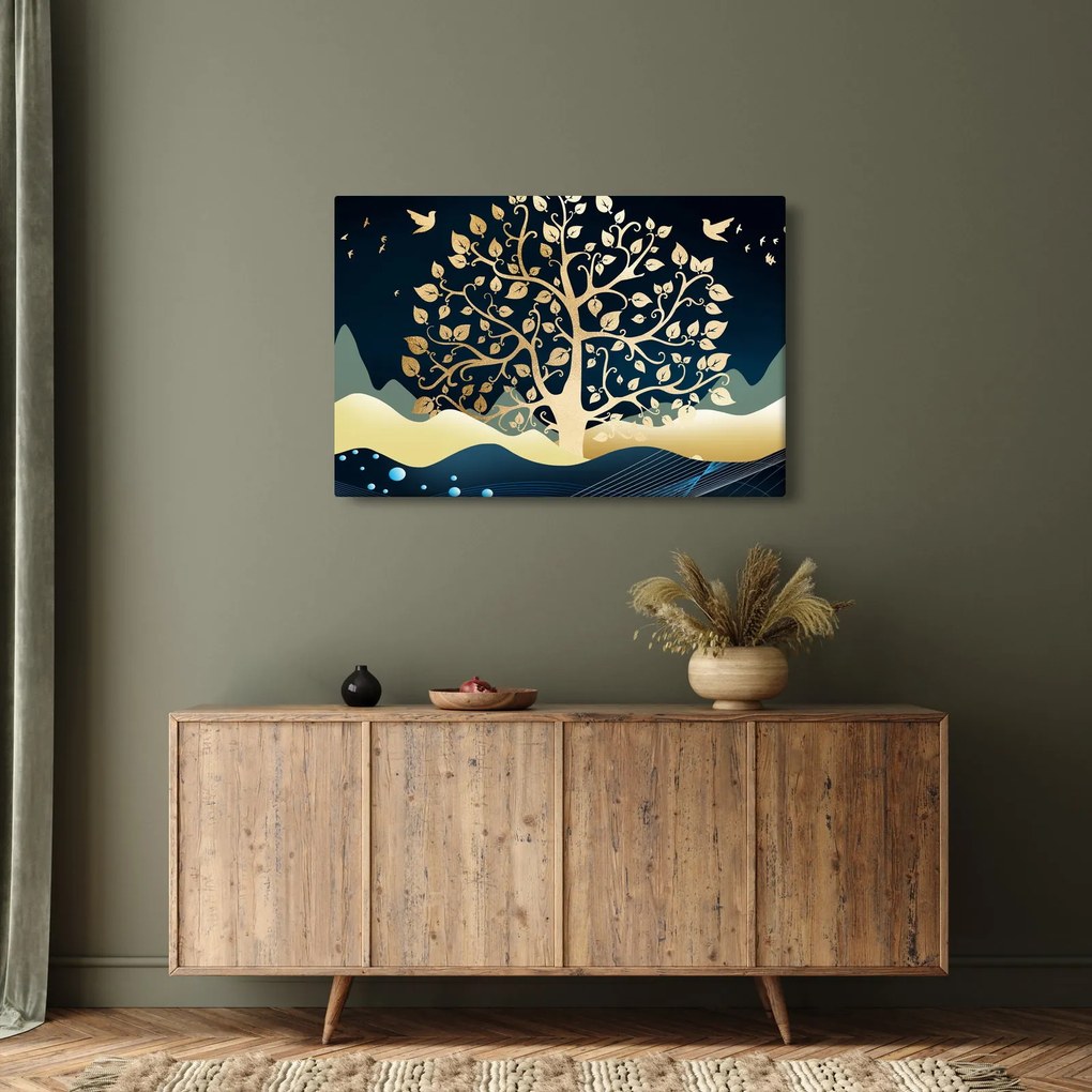 Obraz zlatého stromu (90x60 cm)