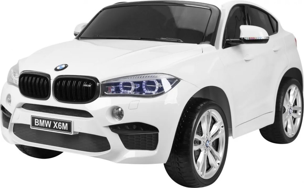 Ramiz BMW X6M XXL pre 2 deti Biele SUV + diaľkové ovládanie + ekokoža