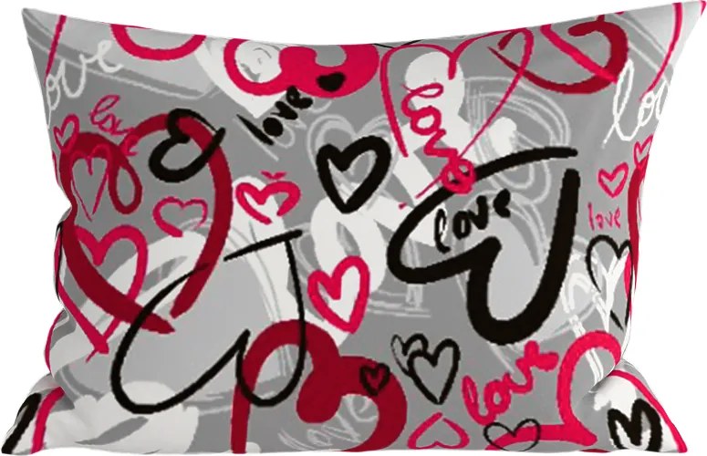 Polybavlnená obliečka na vankúš STREET LOVE POLY 50x70 cm, sivá