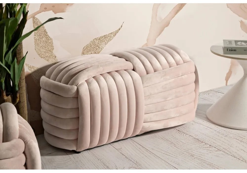 Svetloružová zamatová lavica Softy – Mauro Ferretti