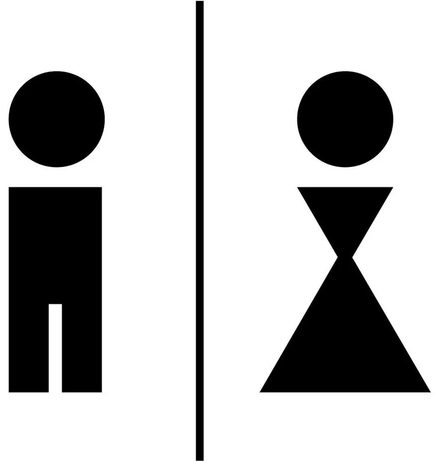 Čierna samolepka Ambiance Man And Woman Restroom