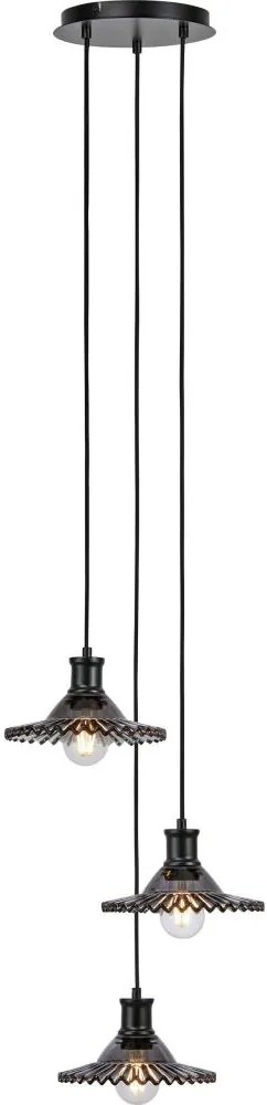 Markslöjd 108853 - Luster na lanku NOVIA 3xE27/40W/230V čierna/dymová