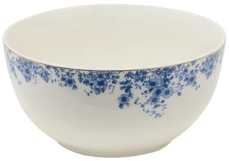 Porcelánová miska s modrými kvety Blue Flowers - Ø 14*7 cm / 500ml
