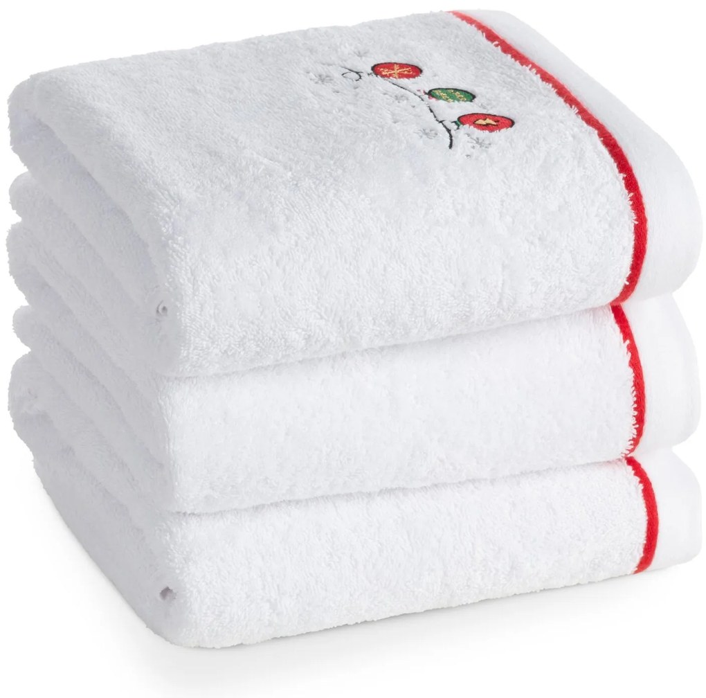 VIANOČNÝ BAVLNENÝ UTERÁK GERDA SADA 6KS 50X90 CM BIELA