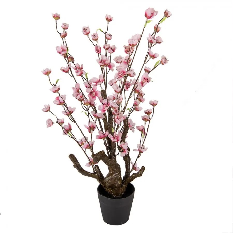 Dekorácia umelý stromček čerešňa s ružovými kvetmi Cherry Blossom - 18*18*70 cm