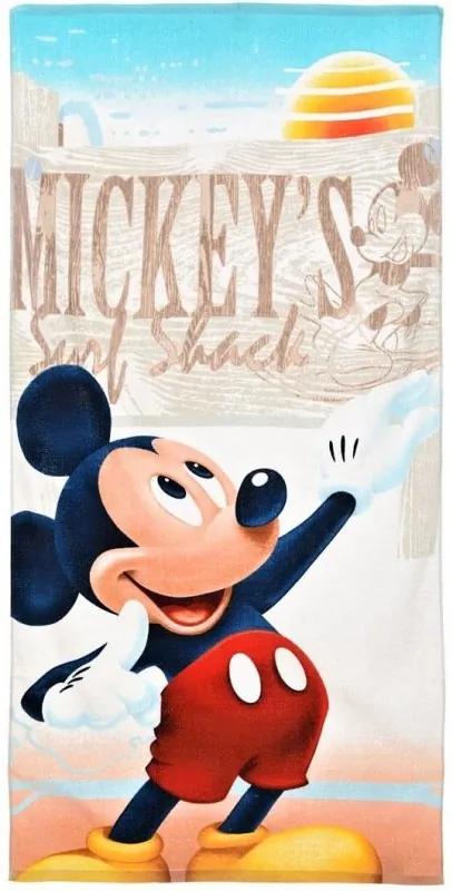 SunCity · Detská plážová osuška Mickey Mouse - Disney - motív Surf Shack - 100% bavlna - 70 x 140 cm