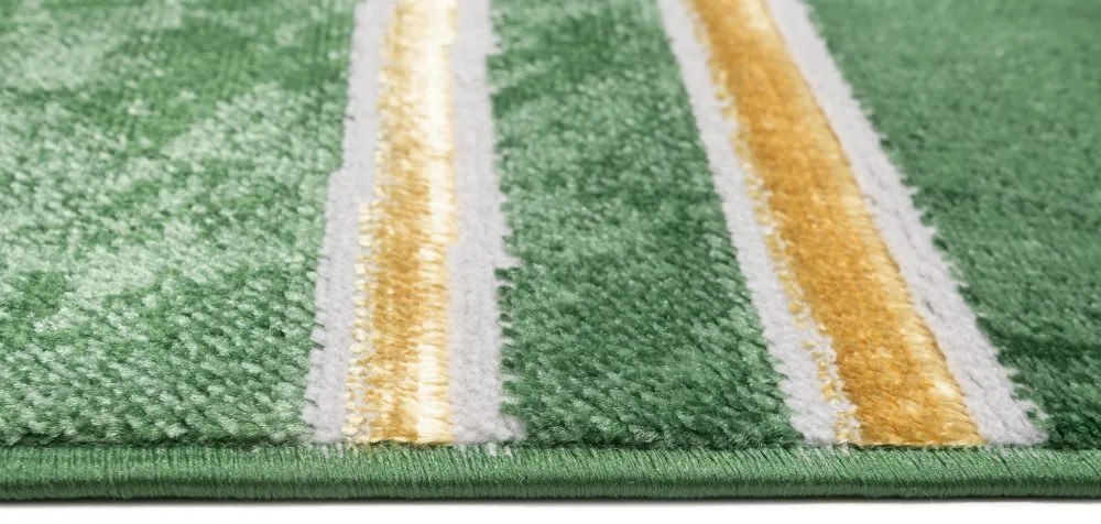 Originálny moderný zelený koberec so zlatým vzorom Šírka: 80 cm | Dĺžka: 150 cm