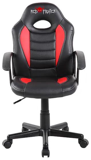 Detská herná stolička Red Fighter C5 — čierna/červená